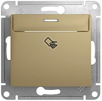 Выключатель карточный с подсветкой без рамки Systeme Electric Glossa 1-кл. титан картинка